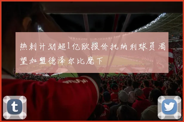 热刺计划超1亿欧报价托纳利球员渴望加盟德泽尔比麾下